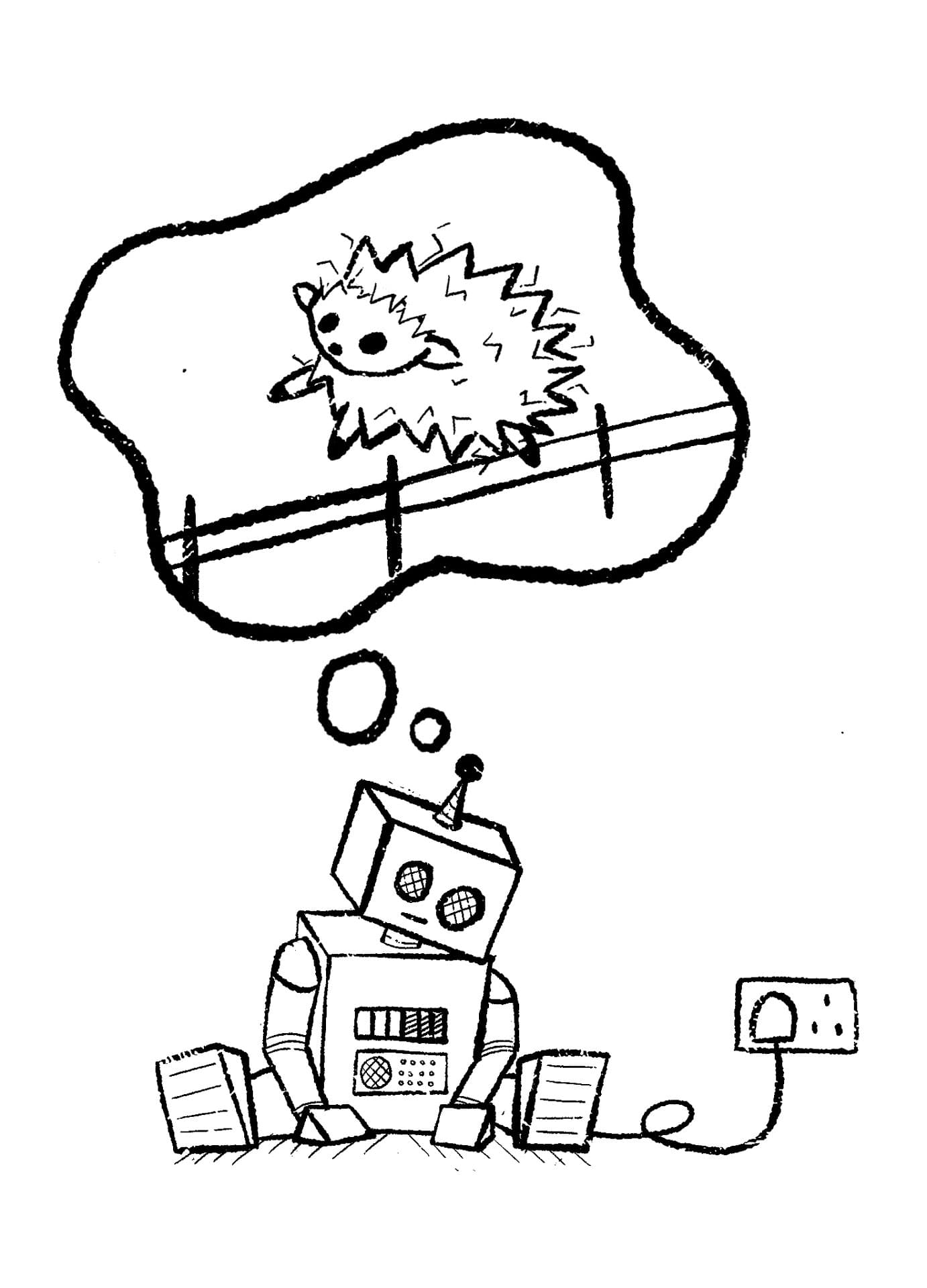 A robot dreaming of electric sheep