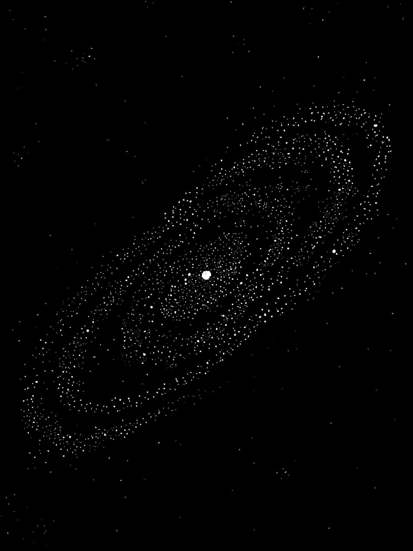 A galaxy made up of hundreds of tiny dots