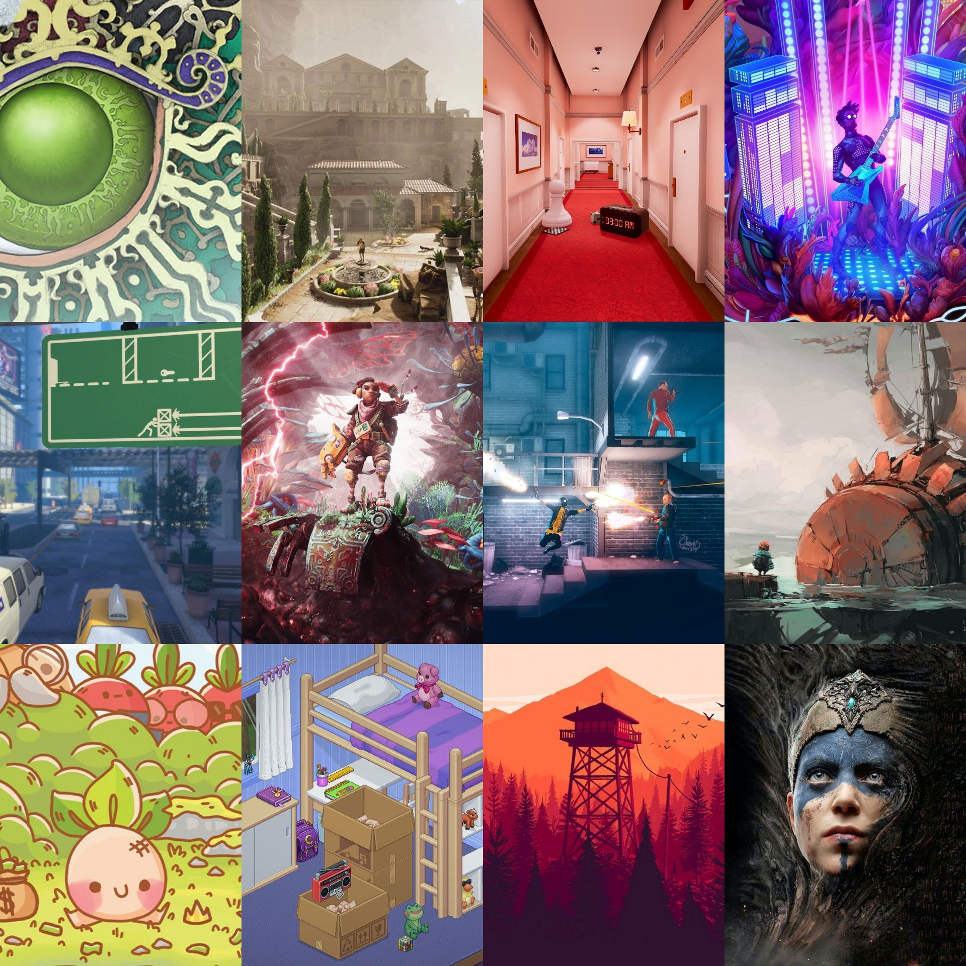 A collage of games from Something for the Weekend
