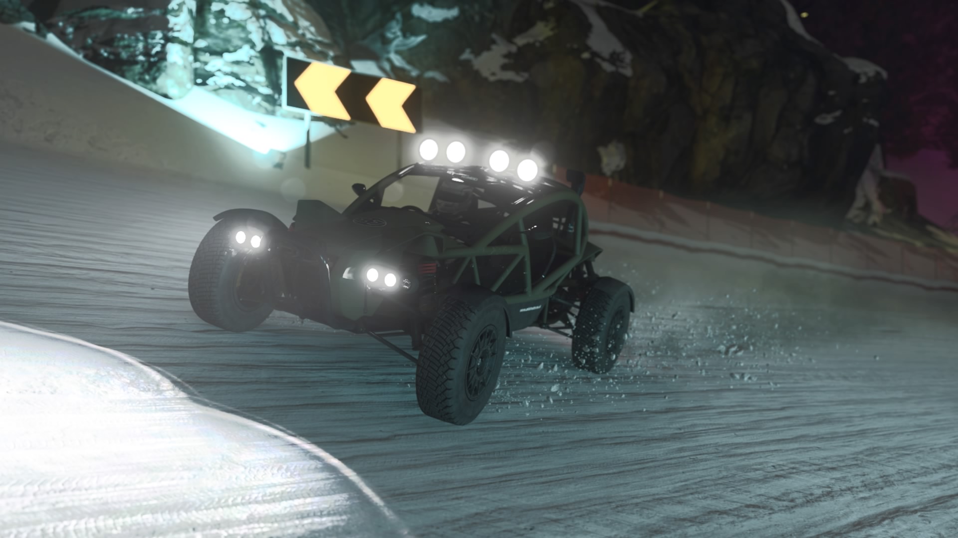 A buggy racing over desert ground