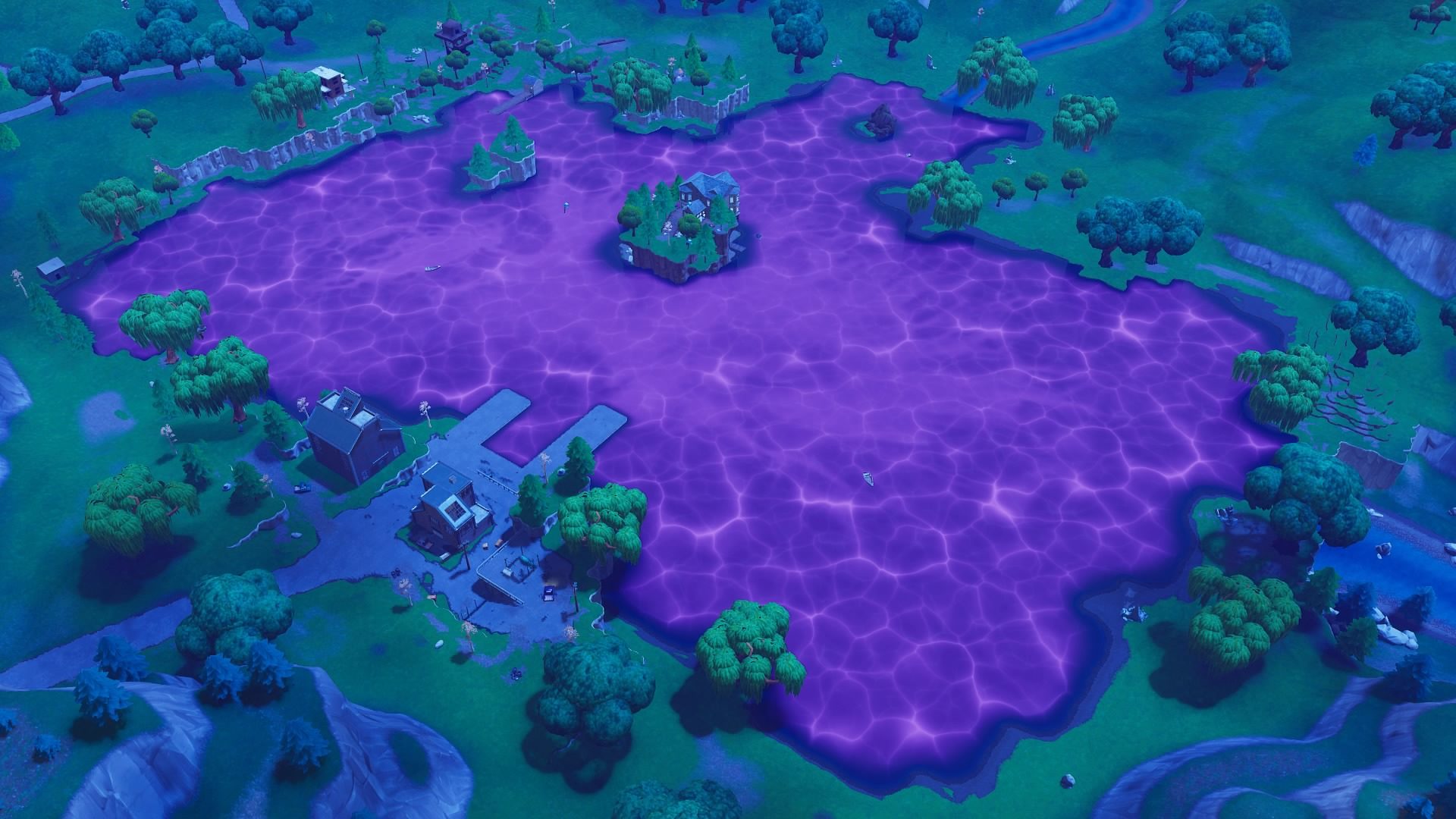 A pool of purple liquid