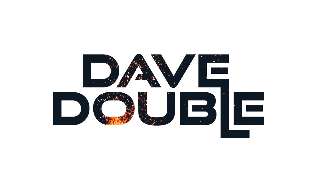 Dave Double L logo with fire texture