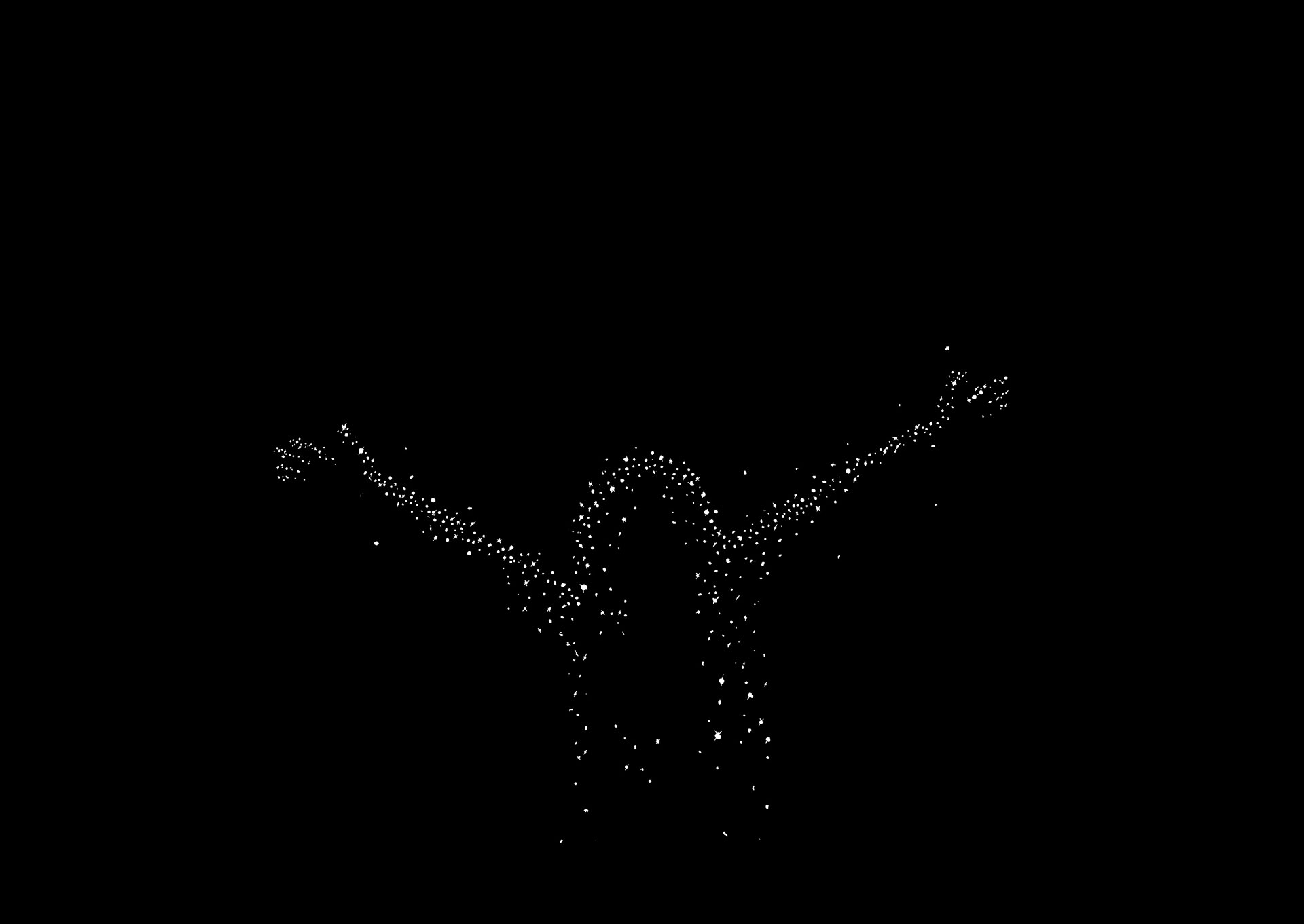 A silhouette of someone reaching upwards